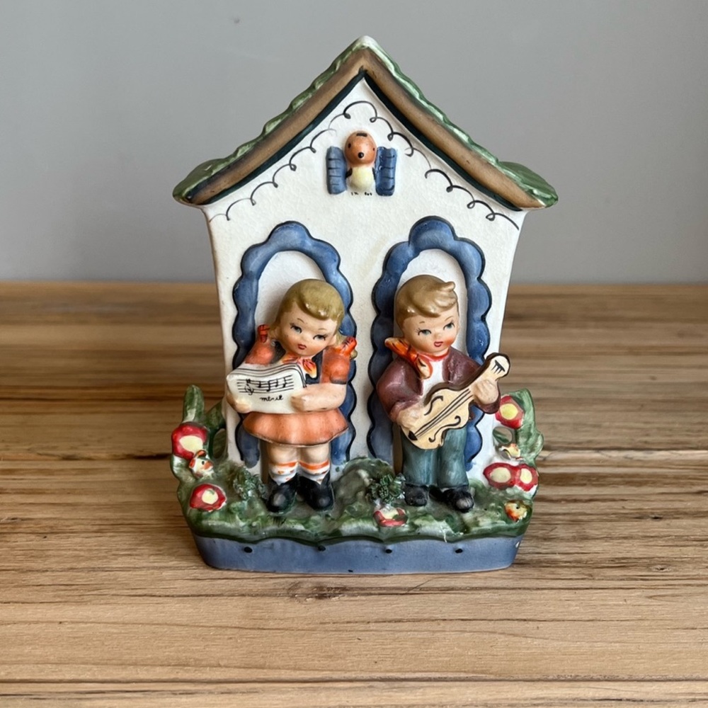 Enesco 1950's Vintage Hand Painted Wall Pocket / Planter-Made in Japan